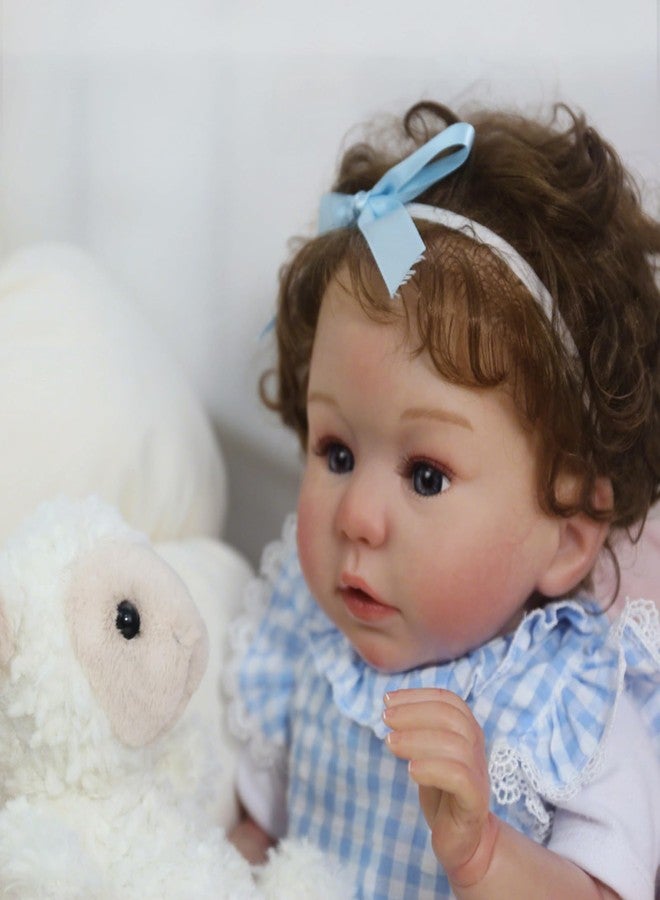 KSBD Reborn Baby Dolls - 18 Inch Realistic Baby Doll Newborn Girl Real Life Baby Dolls with Lifelike Hair, Eyelashes Handmade Weighted Soft for Kids 3+ with Accessories and Gift Box - Image 3